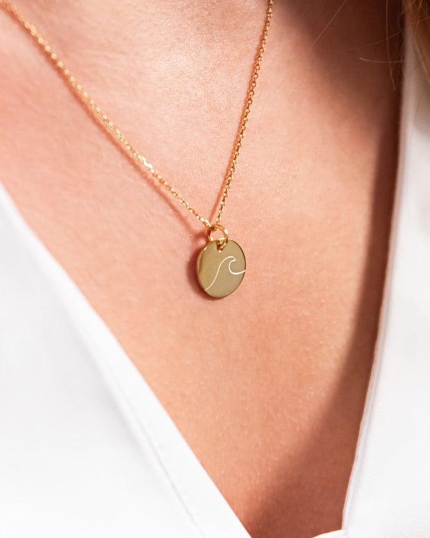 Wellen - Halskette Gold mit Karte