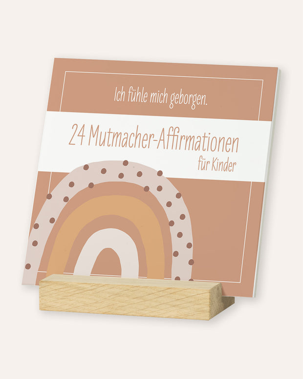 Affirmationskarten für Kinder - Karten im Holzaufsteller