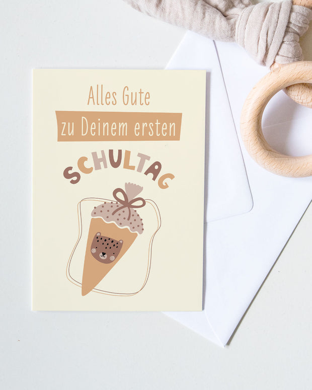 Alles Gute zu Deinem ersten Schultag - Grußkarte