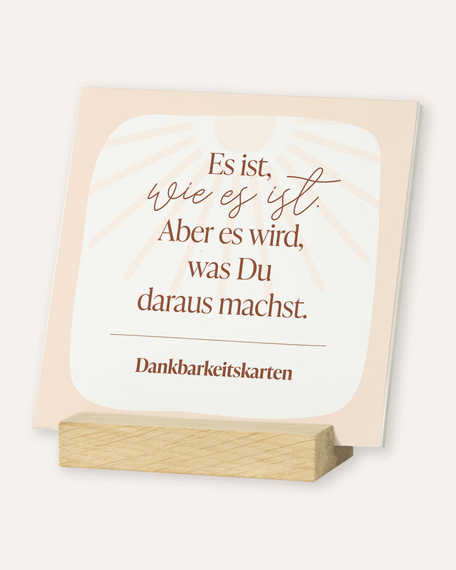 Dankbarkeit- Karten im Holzaufsteller