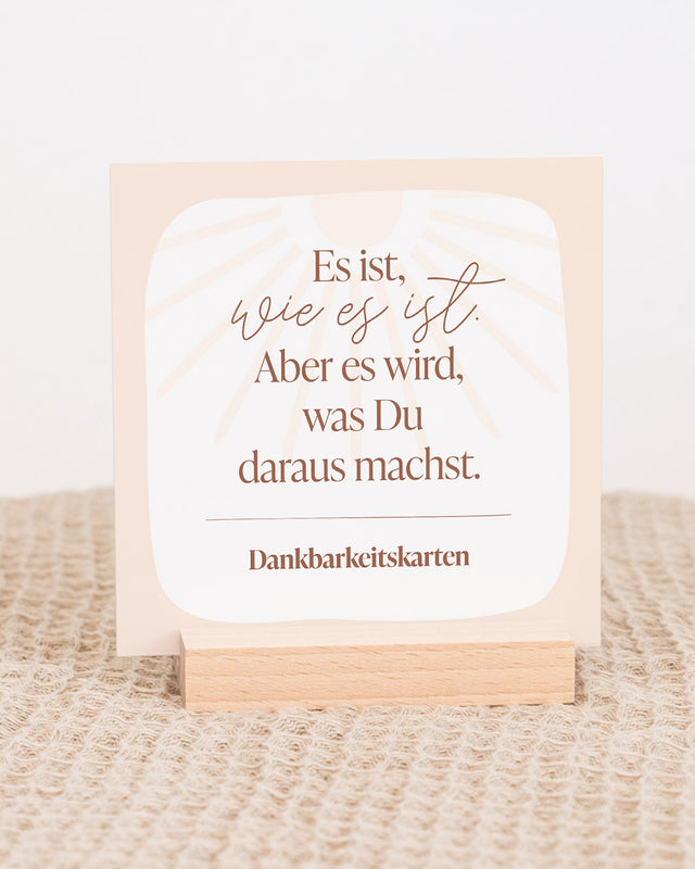 Dankbarkeit- Karten im Holzaufsteller