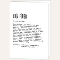 Definition Erzieher - Grußkarte