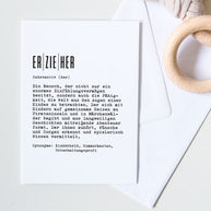 Definition Erzieher - Grußkarte