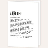 Definition Abschied - Grußkarte