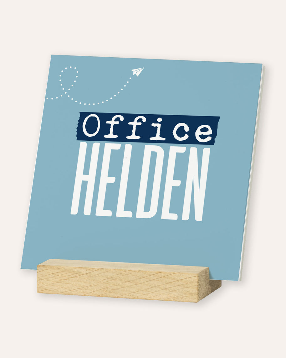 Die Office Helden - Karten im Holzaufsteller