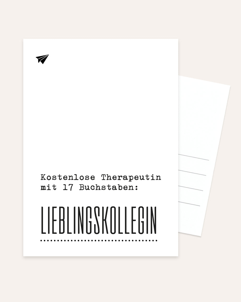Kostenlose Therapeutin - Postkarte