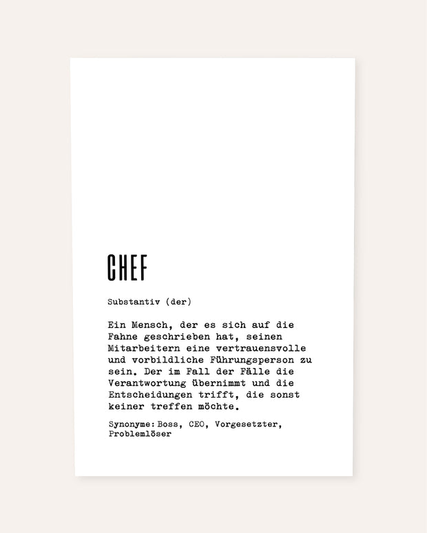 Dudeneintrag Chef - personalisierbares Poster