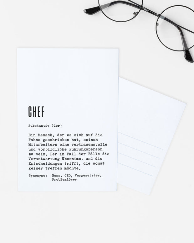 Definition Chef - Postkarte
