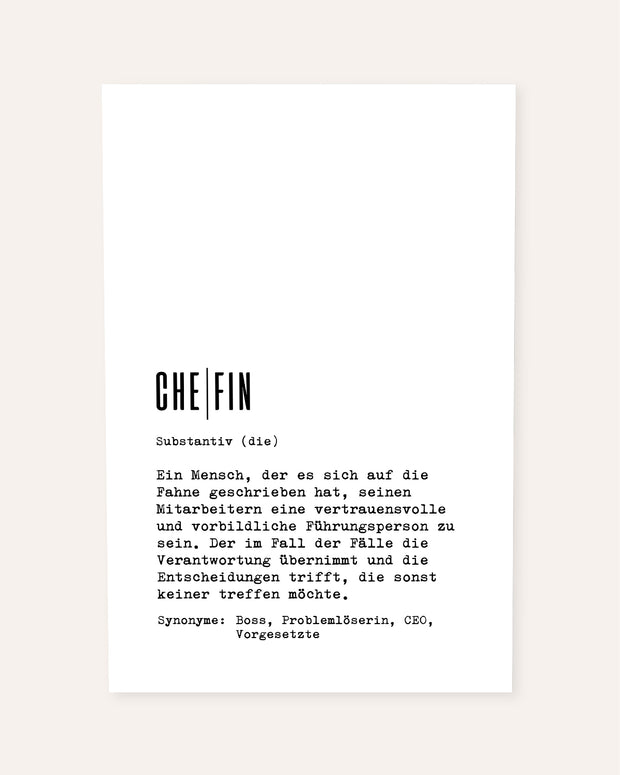 Dudeneintrag Chefin - personalisierbares Poster