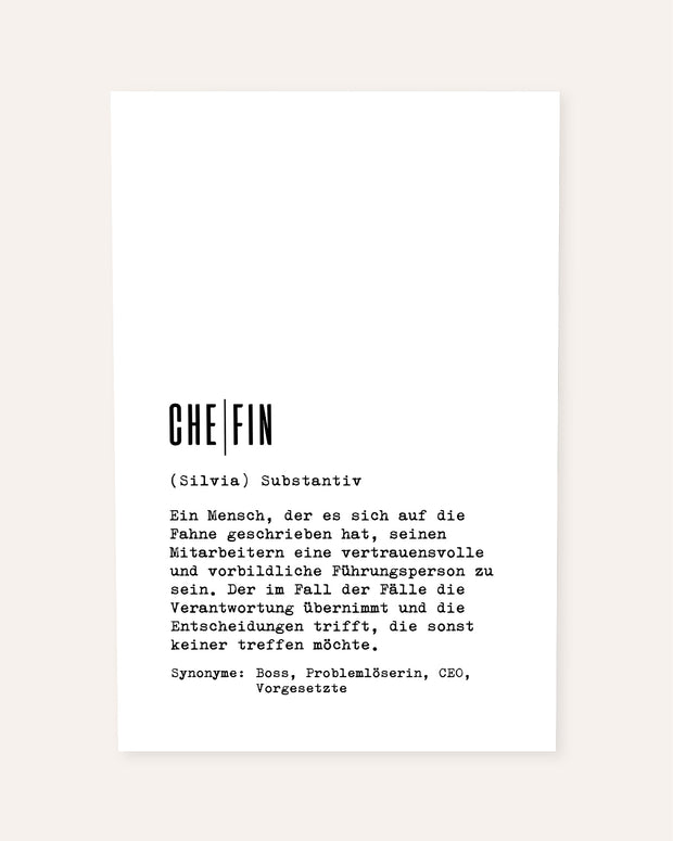 Dudeneintrag Chefin - personalisierbares Poster
