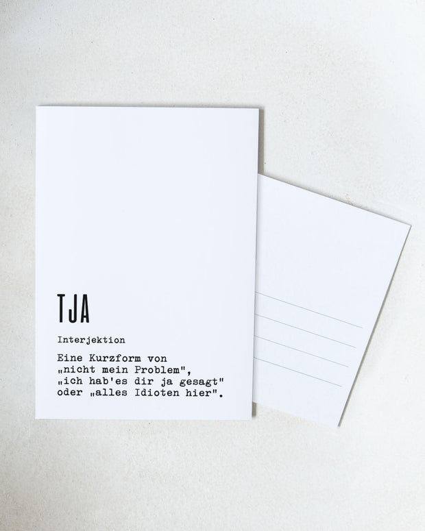 Definition Tja - Postkarte