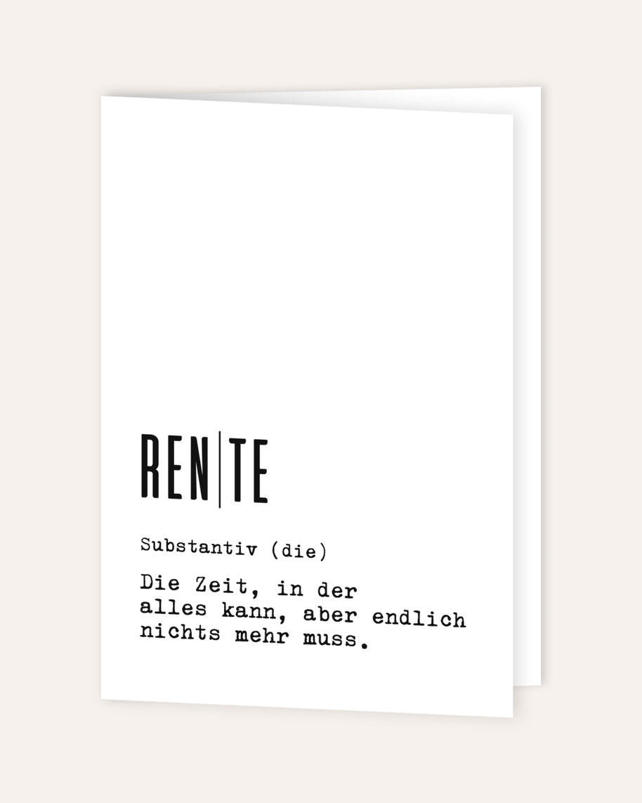 Definition Rente - Grußkarte
