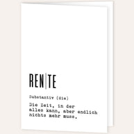 Definition Rente - Grußkarte