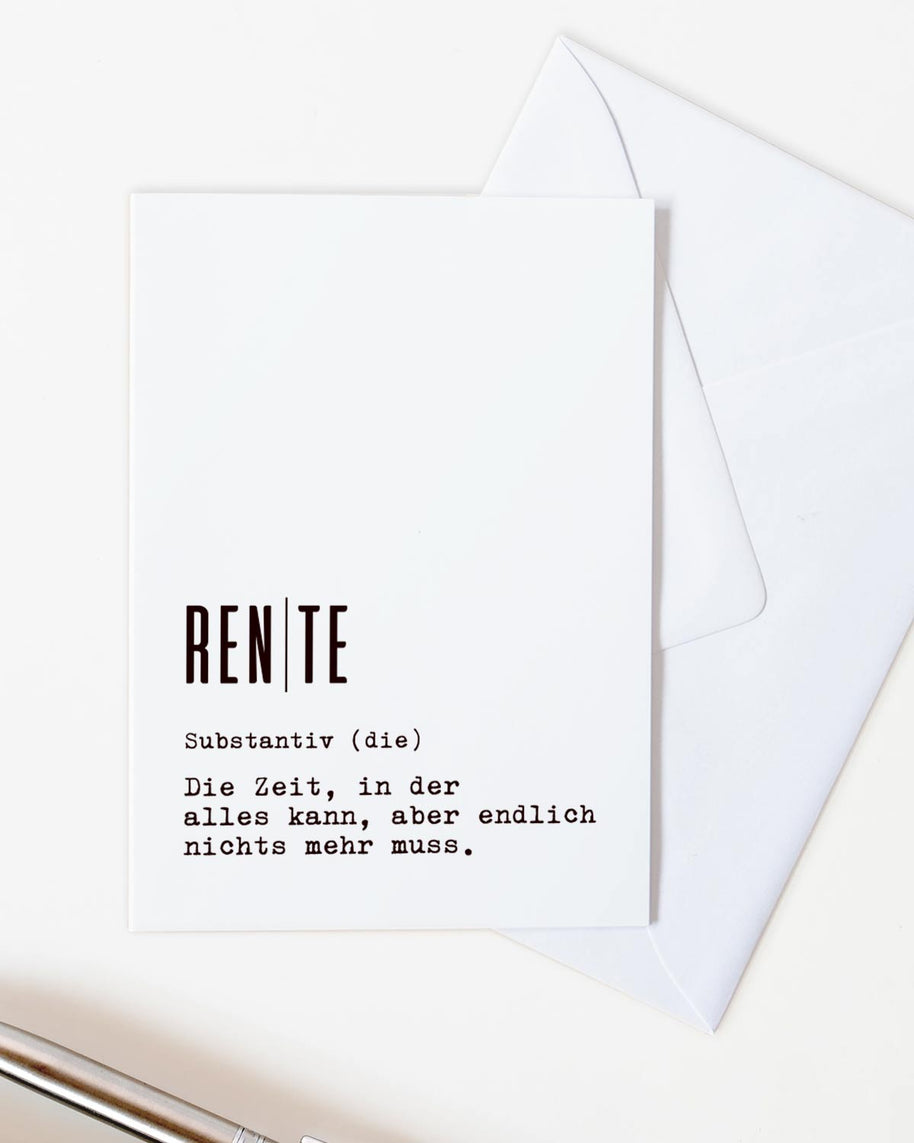 Definition Rente - Grußkarte