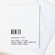 Definition Rente - Grußkarte