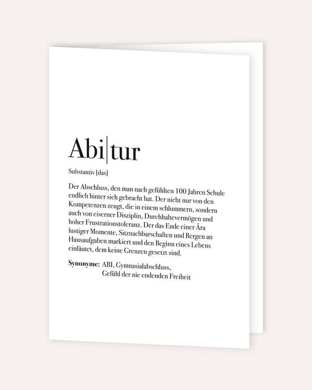 Definition Abitur - Grußkarte