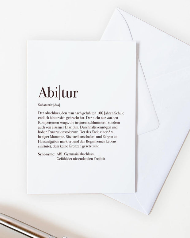 Definition Abitur - Grußkarte