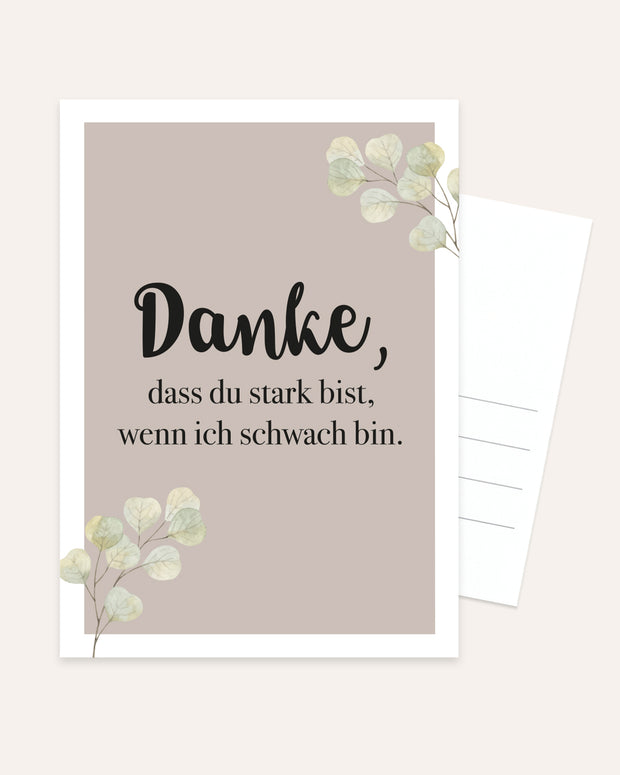 Danke, dass du stark bist - Postkarte