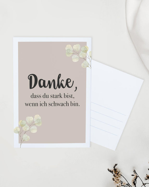 Danke, dass du stark bist - Postkarte