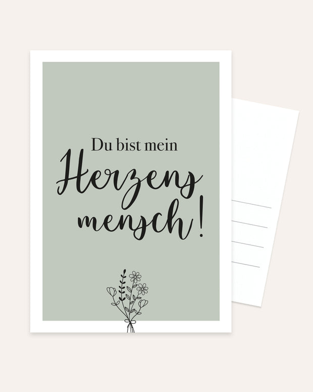 Du bist mein Herzensmensch - Postkarte