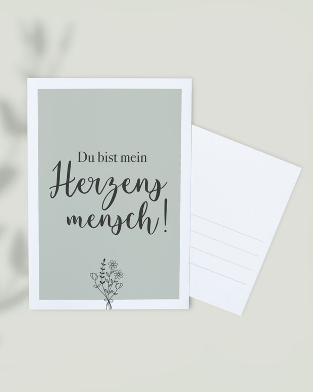 Du bist mein Herzensmensch - Postkarte