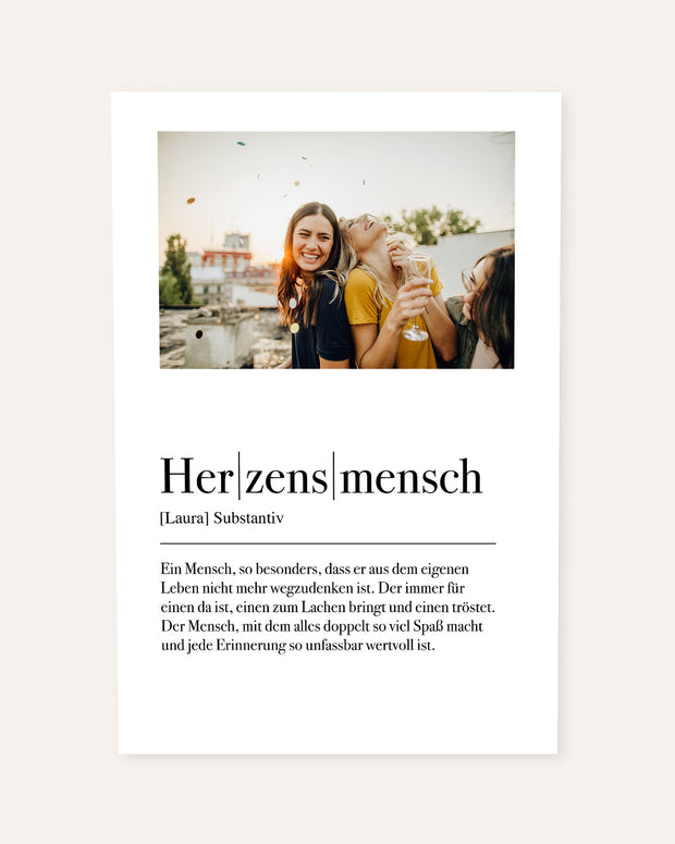 Definition Herzensmensch - Foto-Poster