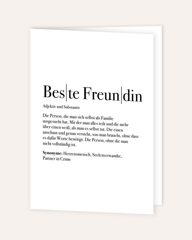 Definition Beste Freundin - Grußkarte