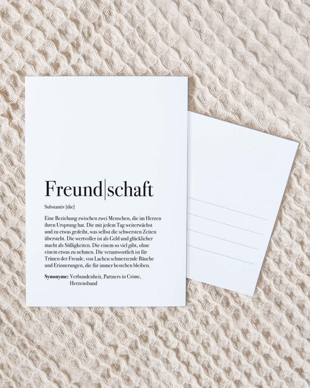 Definition Freundschaft - Postkarte