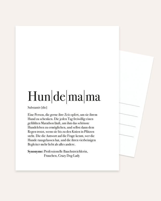 Definition Hundemama - Postkarte