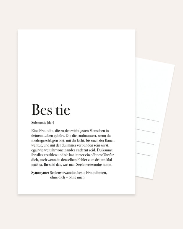 Definition Bestie - Postkarte