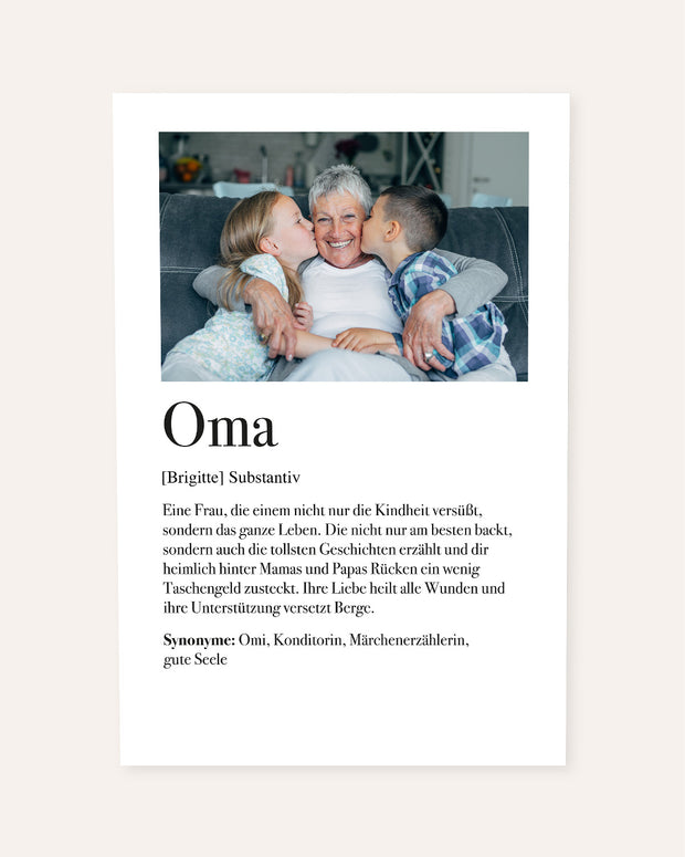 Definition Oma - Foto-Poster