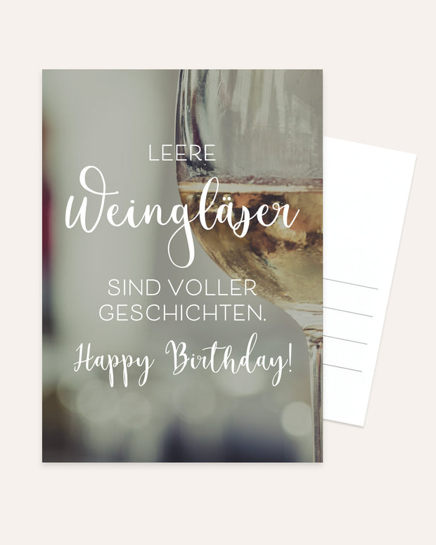 Leere Weingläser - Postkarte