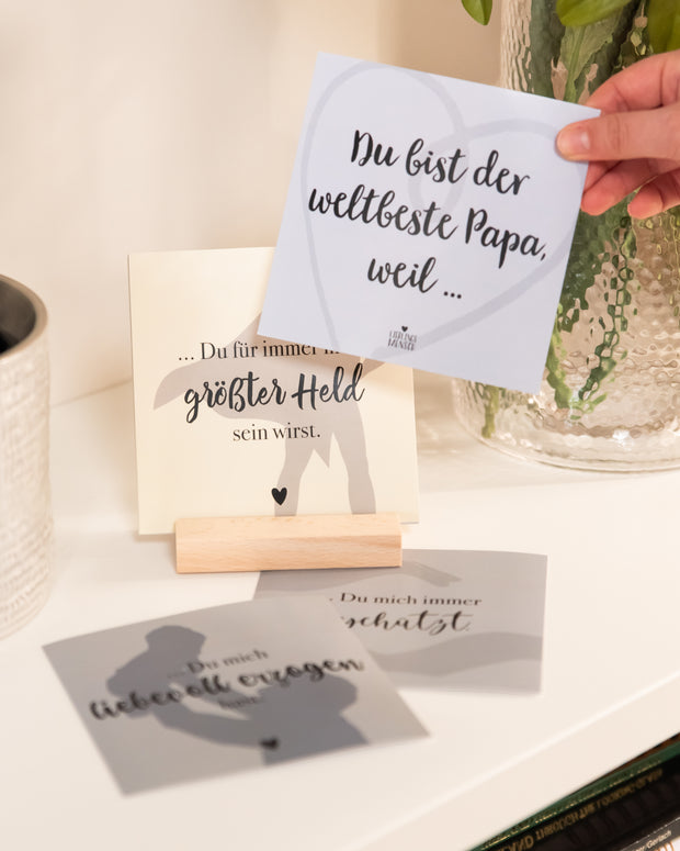 Weltbester Papa - Karten im Holzaufsteller