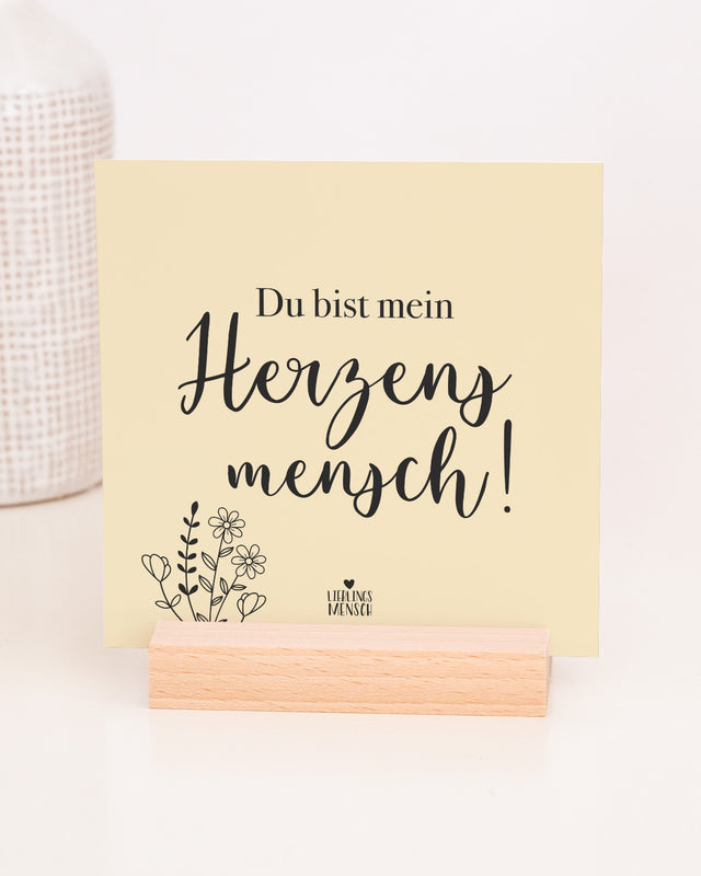 Herzensmensch - Karten im Holzaufsteller