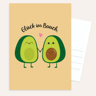 Glück im Bauch - Postkarte