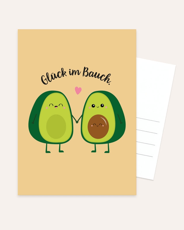 Glück im Bauch - Postkarte