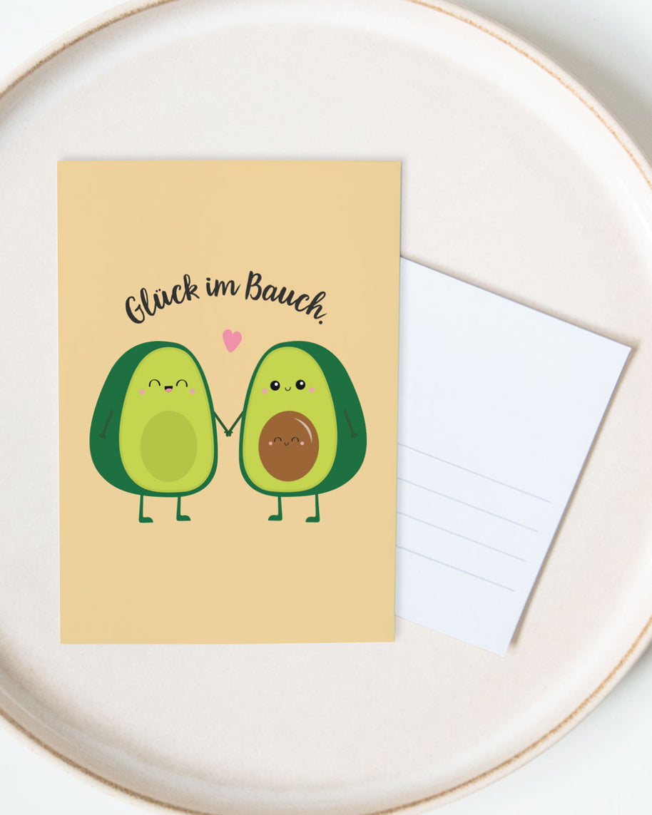 Glück im Bauch - Postkarte