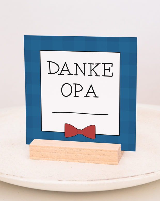 Danke Opa - Karten im Holzaufsteller