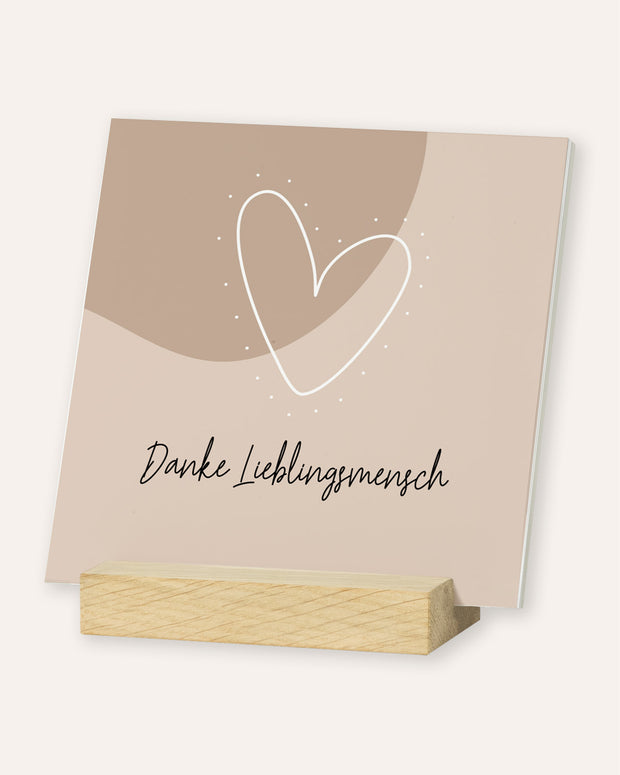 Danke Lieblingsmensch - Karten im Holzaufsteller