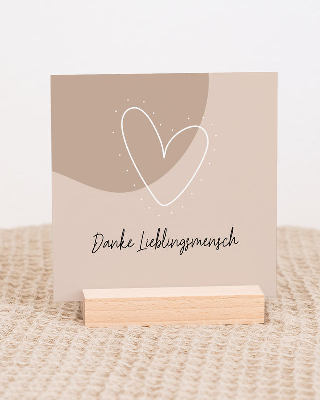 Danke Lieblingsmensch - Karten im Holzaufsteller
