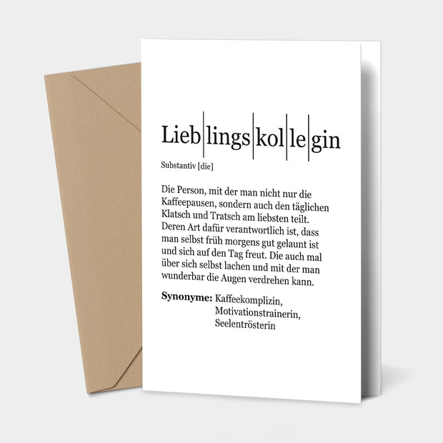 Definition Lieblingskollegin - Grußkarte