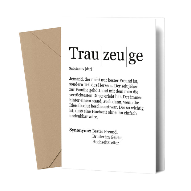 Definition Trauzeuge - Grußkarte