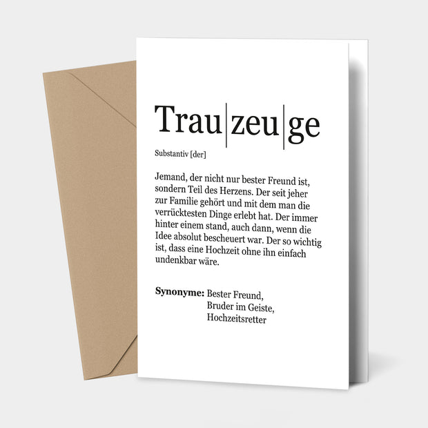 Definition Trauzeuge - Grußkarte