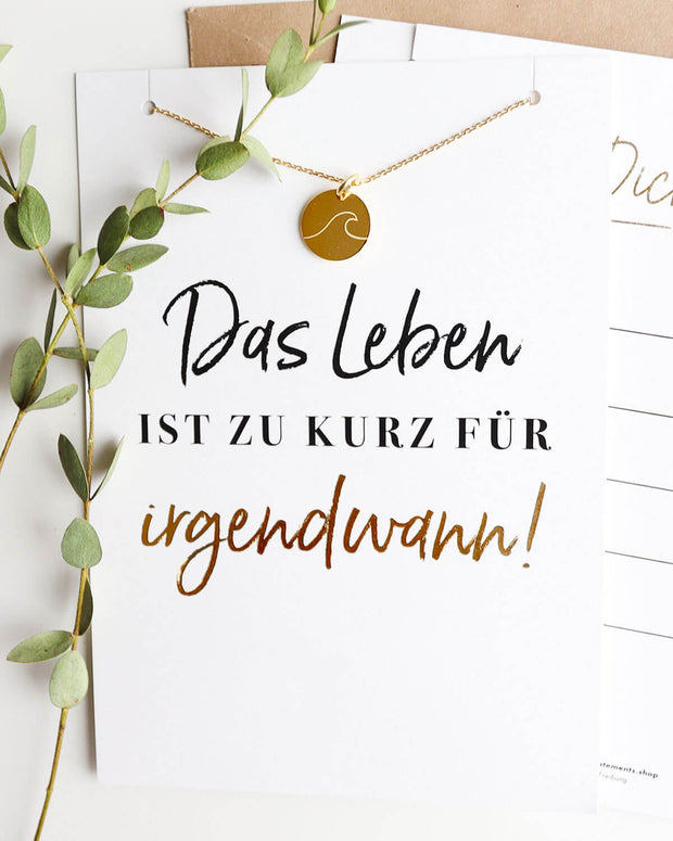 Wellen - Halskette Gold mit Karte