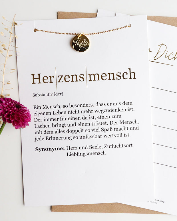 Halskette mit Herzensmensch Karte