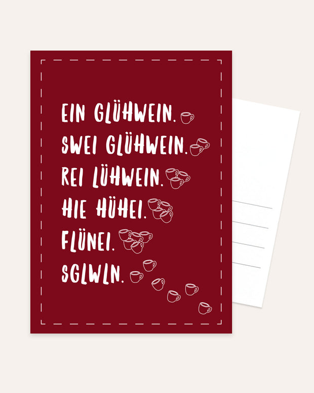 Ein Glühwein - Postkarte