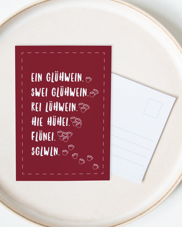 Ein Glühwein - Postkarte