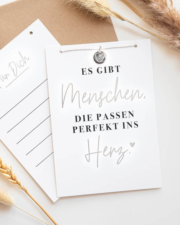 Herz - Halskette Silber mit Karte