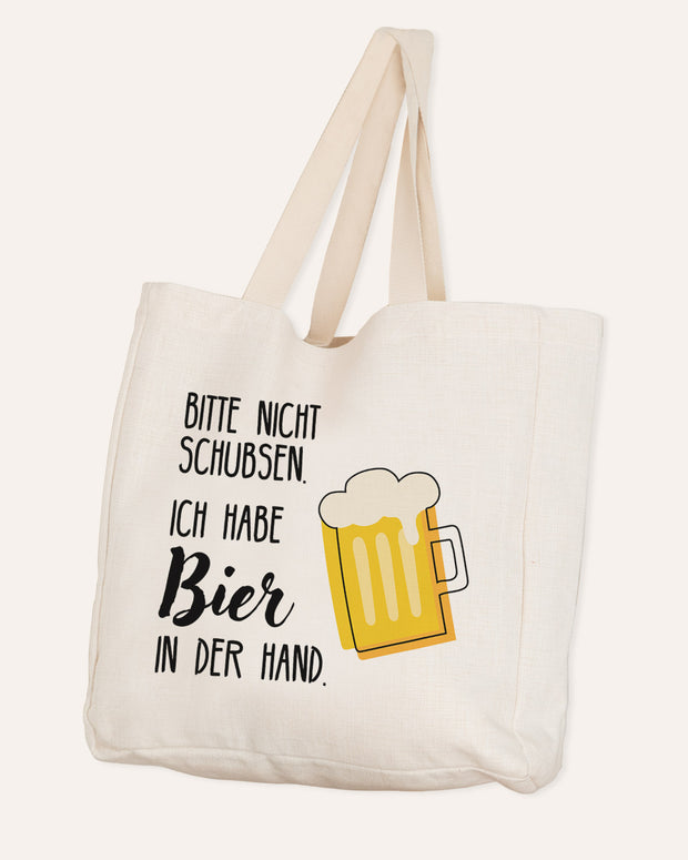 Bier in der Hand - Stofftasche