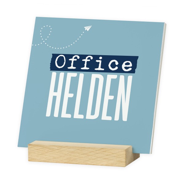 Die Office Helden - Karten im Holzaufsteller